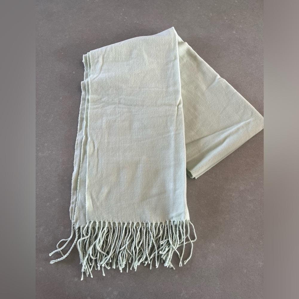 Mint Green Acrylic Tasseled Scarf